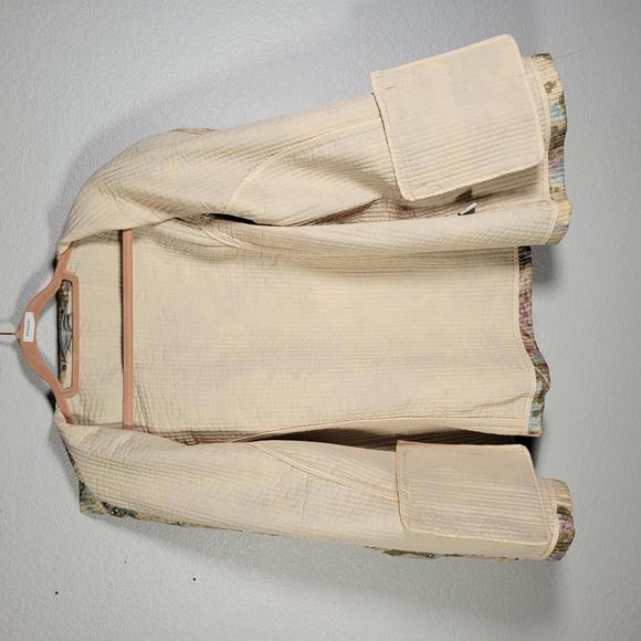 Soft by Avenue Beige Floral Silk Quilted Lightweight Jacket Women Size 14/16 - Picture 10 of 10